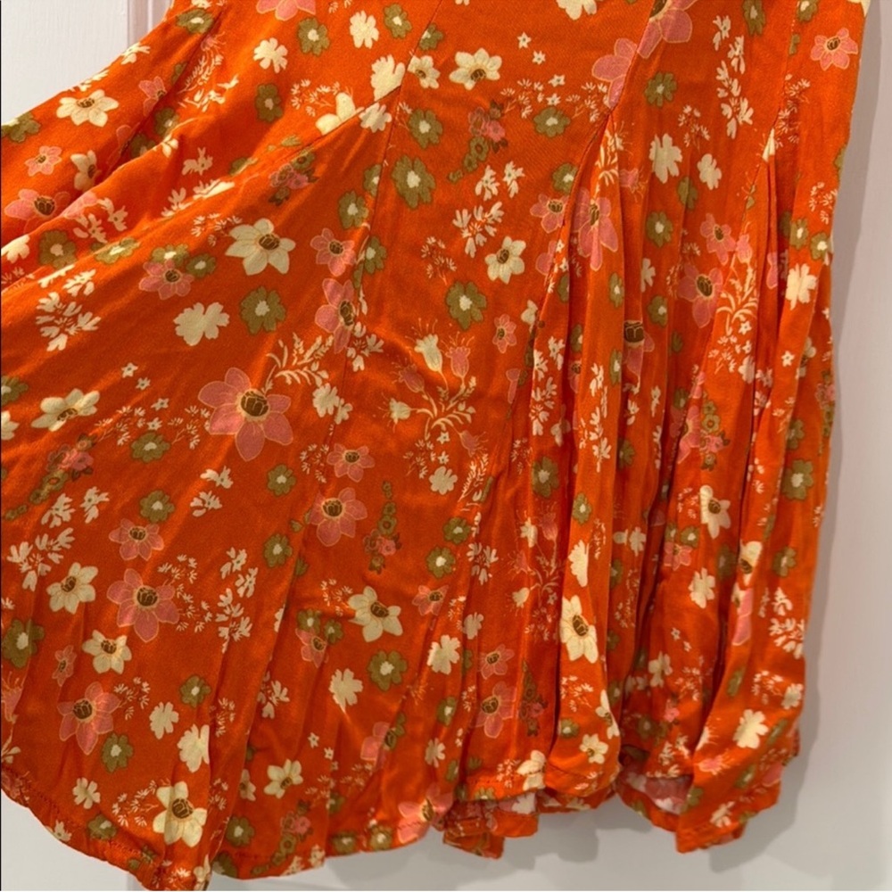 Free People Floral Orange Dress - Picture 11 of 12